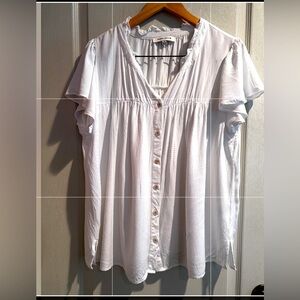 Rose & Olive White Button-Down Blouse